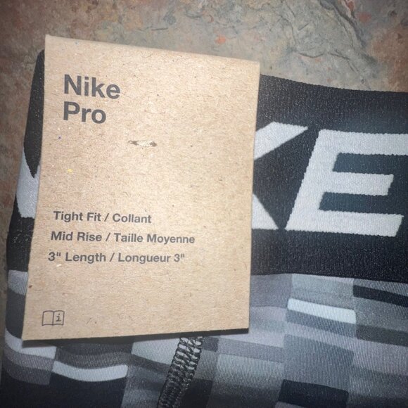 Nike Pro Dri-Fit Compression‎ Shorts XXL Black & Gray Digital Pattern - Picture 8 of 9